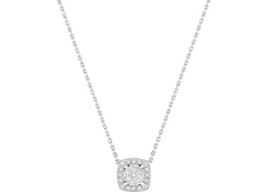 Collier diamant 0.18 Or Blanc 750