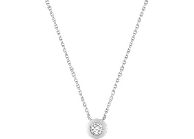 Collier diamant 0.092 en Or Blanc 750