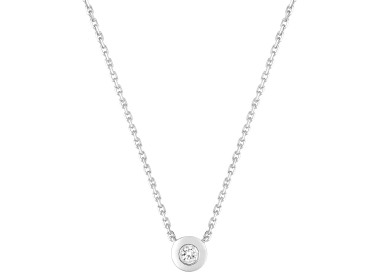 Collier diamant 0.03 Or Blanc 750