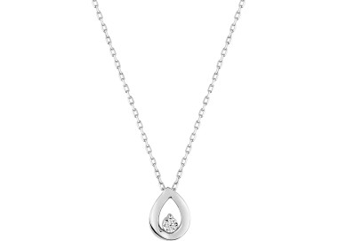 Collier diamant 0.02ct Or Blanc 750