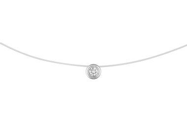 Collier diamant 0.052 Or Blanc 750