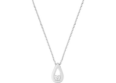 Collier diamant 0.08 Or Blanc 750