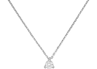 Collier diamant 0.25 Or Blanc 750