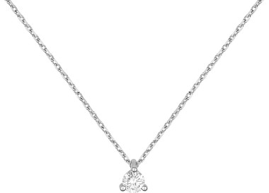 Collier diamant 0.15 Or Blanc 750