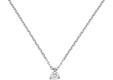 Collier diamant 0.10 Or Blanc 750