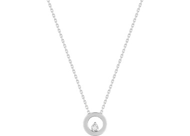 Collier diamant 0.015 Or Blanc 750