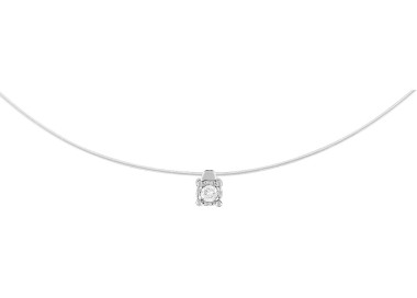 Collier diamant 0.04 Or Blanc 750