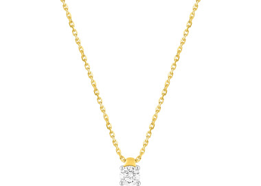 Collier diamant 0.25ct Or Jaune et blanc Or 750