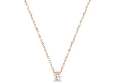 Collier diamant 0.15ct Or Rose 750