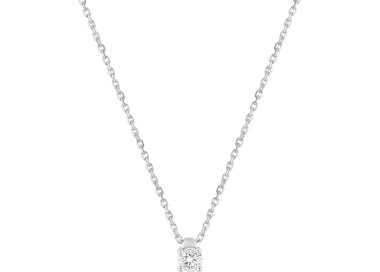 Collier diamant 0.15 Or Blanc 750