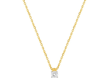 Collier diamant 0.15 bicolore Or 750