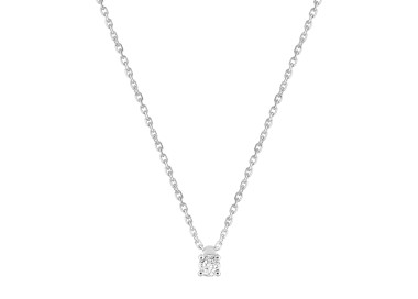 Collier diamant 0.10 Or Blanc 750