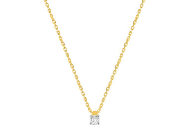 Collier diamant 0.10 bicolore Or 750