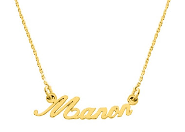 Collier prénom découpe Or Jaune 750