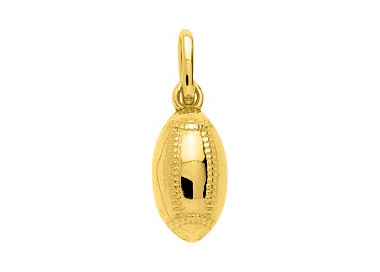 Pendentif ballon rugby Or Jaune 750