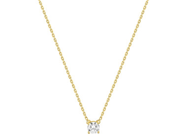 Collier solitaire 0.3ct Or Jaune 750