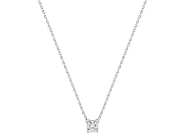 Collier solitaire 0.3ct Or Blanc 750