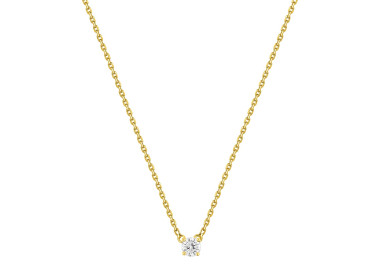 Collier solitaire 0.20ct Or Jaune 750