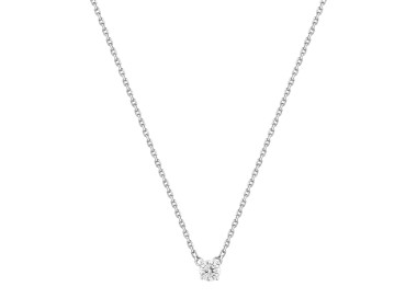 Collier solitaire 0.20ct Or Blanc 750