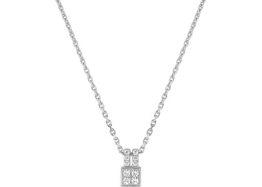 Collier diamant 0.09 Or Blanc 750