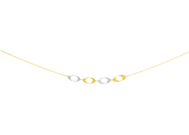 Collier Or Jaune et blanc Or 750 42cm