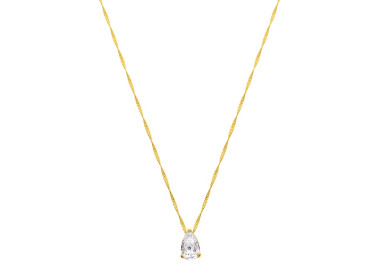 Collier oxyde(s) de zirconium Or Jaune 750 42cm