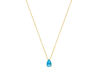 Collier topaze bleue traitée Or Jaune 750 42cm