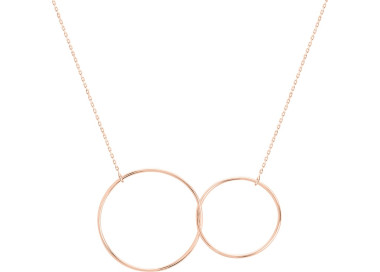 Collier 2 anneaux Or Rose 750 42cm