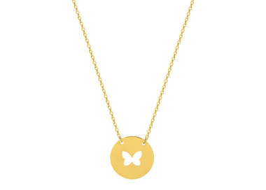 Collier motif papillon Or Jaune 750 40cm