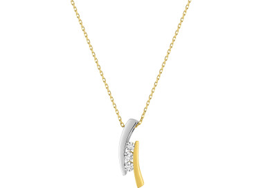 Collier oxyde(s) de zirconium Or Jaune et blanc Or 750