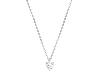 Collier oxyde(s) de zirconium Or Blanc 750