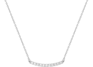 Collier oxyde(s) de zirconium Or Blanc 750