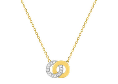 Collier oxyde(s) de zirconium Or Jaune 750 rhodiée