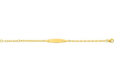 Gourmette bébé diamant 0.01ct Or Jaune 750