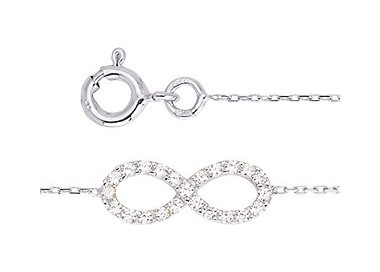 Bracelet Or Blanc 750 oxyde(s) de zirconium 18cm