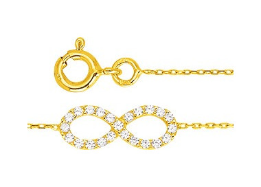 Bracelet Or Jaune 750 oxyde(s) de zirconium 18cm