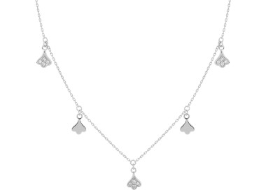 Collier diamant 0.08ct Or Blanc 750