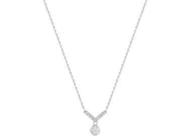 Collier diamant 0.16ct Or Blanc 750