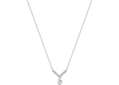 Collier diamant 0.14ct Or Blanc 750