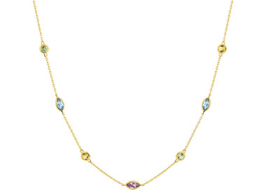 Collier ampeci topaze bleue traitée Or Jaune 750