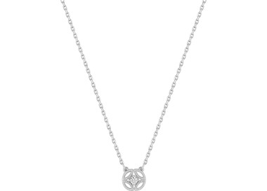 Collier diamant 0.02ct Or Blanc 750