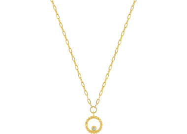 Collier oxyde(s) de zirconium Or Jaune 750