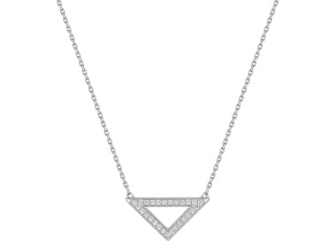 Collier oxyde(s) de zirconium Or Blanc 750