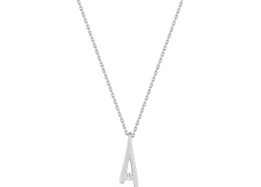 Collier diamant 0.04ct Or Blanc 750