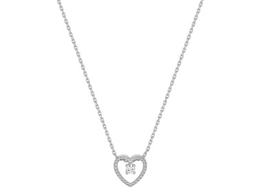 Collier diamant 0.05ct Or Blanc 750