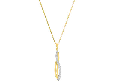 Collier diamant 0.01ct Or Jaune 750 rhodiée