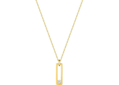 Collier oxyde(s) de zirconium Or Jaune 750