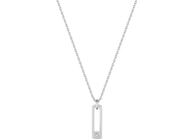 Collier diamant 0.04ct Or Blanc 750