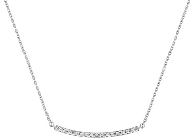 Collier oxyde(s) de zirconium Or Blanc 750