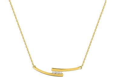 Collier oxyde(s) de zirconium Or Jaune 750